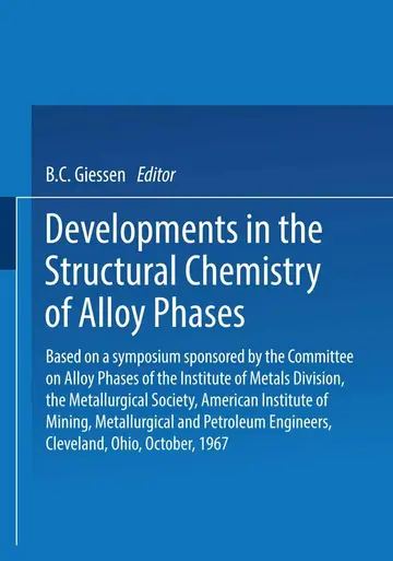 Cover of Developments in the Structural Chemistry of Alloy Phases
