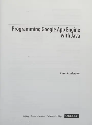 Cover of Programming Google App Engine with Java