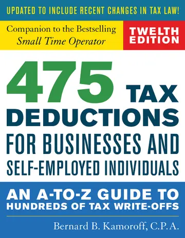 Cover of 475 Tax Deductions for Businesses and Self-Employed Individuals