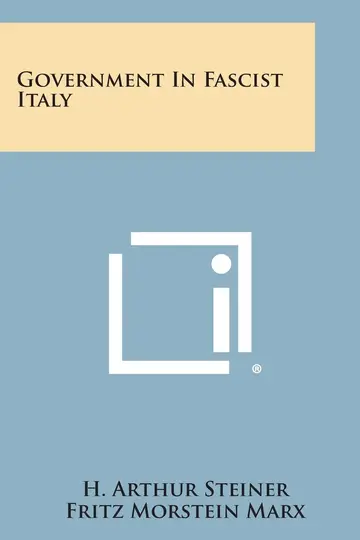Cover of Government in Fascist Italy