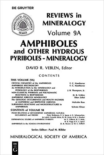 Cover of Amphiboles and Other Hydrous Pyriboles