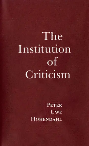 Cover of The Institution of Criticism
