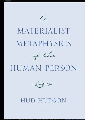 Cover of A Materialist Metaphysics of the Human Person