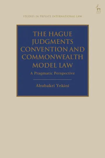 Cover of The Hague Judgments Convention and Commonwealth Model Law