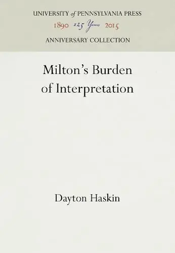 Cover of Milton's Burden of Interpretation
