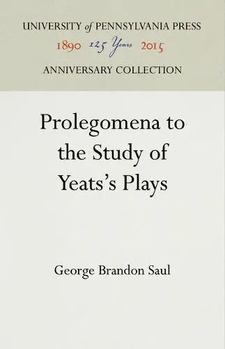 Cover of Prolegomena to the Study of Yeats's Plays
