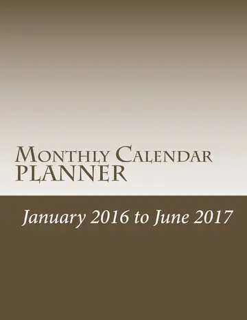 Cover of Monthly Calendar PLANNER