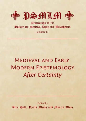Cover of Medieval and Early Modern Epistemology