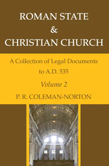 Cover of Roman State & Christian Church Volume 2
