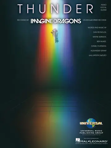 Cover of Imagine Dragons - Thunder - Piano/Vocal/Guitar Sheet Music Single