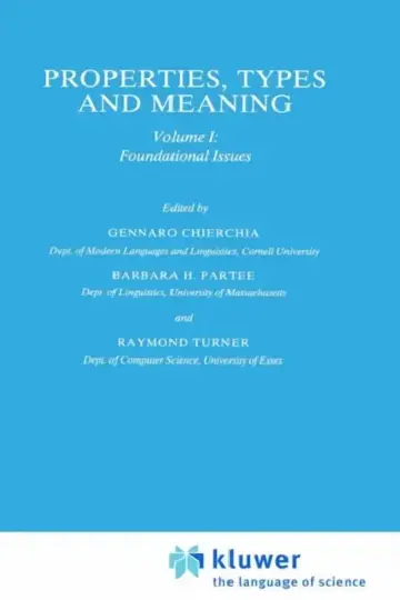 Cover of Properties, Types and Meaning