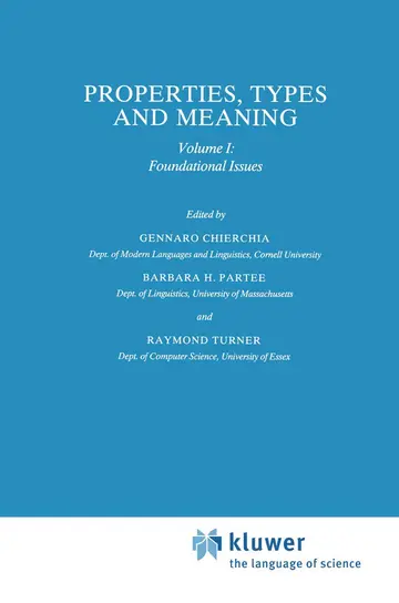 Cover of Properties, Types and Meaning