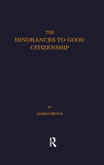 Cover of Hindrances to Good Citizenship
