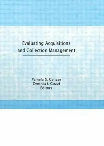 Cover of Evaluating Acquisitions and Collection Management