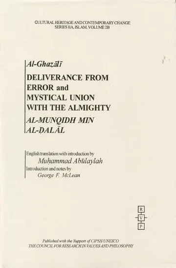Cover of Deliverance from Error and Mystical Union with the Almighty