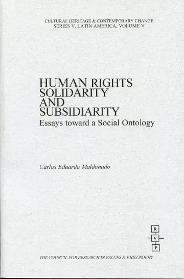 Cover of Human Right, Solidarity and Subsidiarity
