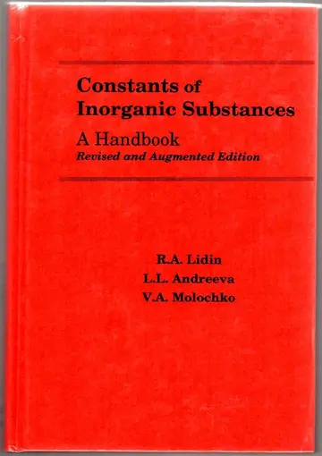 Cover of Constants of Inorganic Substances