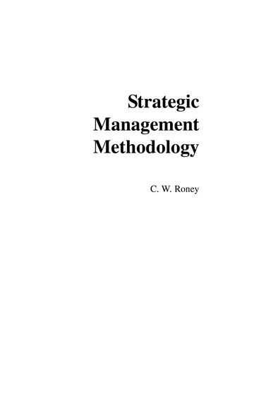 Cover of Strategic Management Methodology