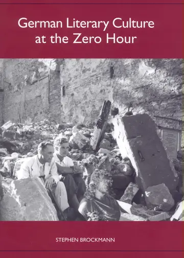 Cover of German Literary Culture at the Zero Hour