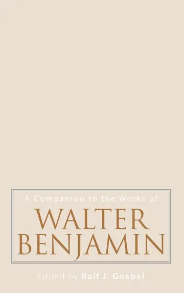 Cover of A Companion to the Works of Walter Benjamin