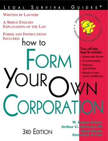 Cover of How to Form Your Own Corporation