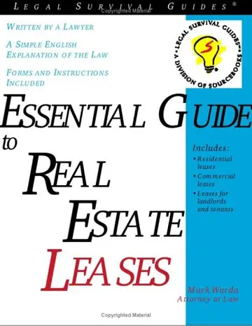 Cover of Essential Guide to Real Estate Leases