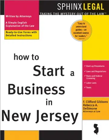 Cover of How to Start a Business in New Jersey, 2e