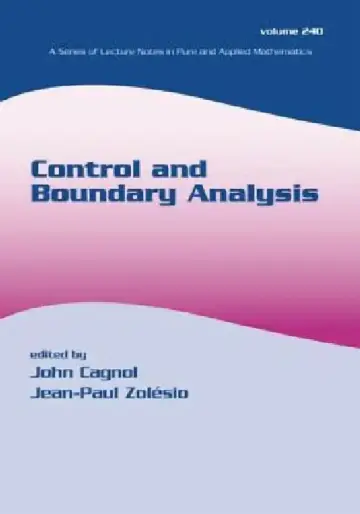 Cover of Control and Boundary Analysis