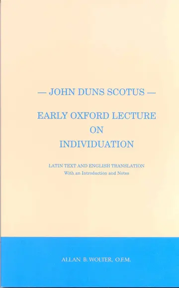 Cover of Early Oxford Lecture on Individuation
