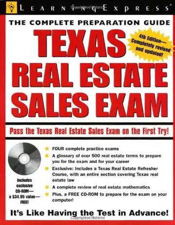 Cover of Texas Real Estate Sales Exam
