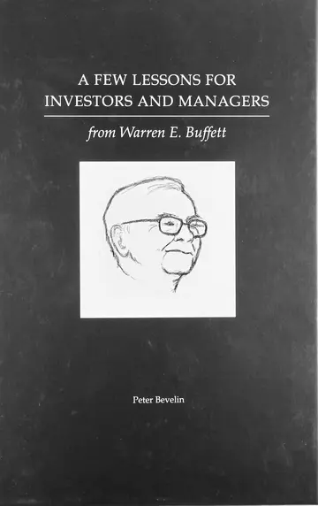 Cover of A few lessons for investors and managers