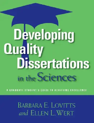 Cover of Developing Quality Dissertations in the Sciences