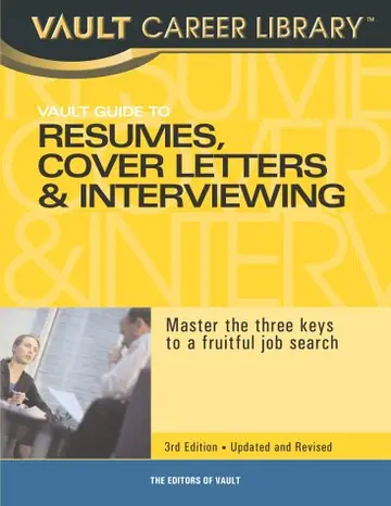 Cover of Vault Guide to Resumes, Cover Letters & Interviews