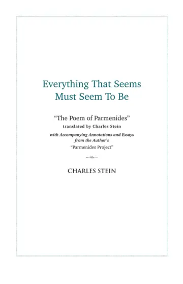 Cover of Everything That Seems Must Seem to Be