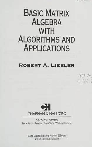 Cover of Basic Matrix Algebra with Algorithms and Applications