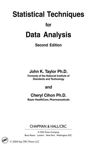 Cover of Statistical Techniques for Data Analysis