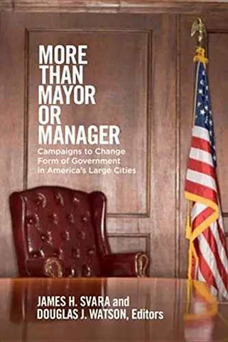 Cover of More Than Mayor or Manager
