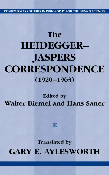 Cover of The Heidegger-Jaspers Correspondence (1920-1963)
