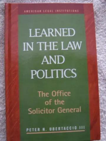 Cover of Learned in the Law and Politics