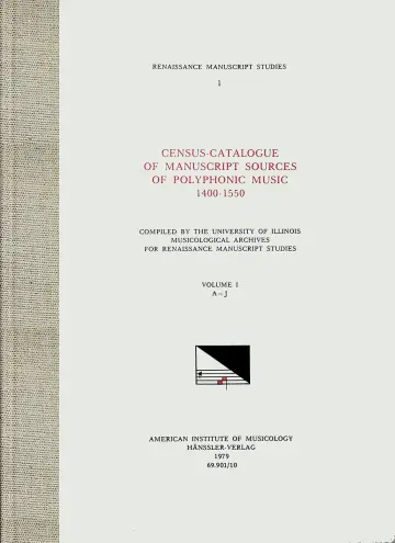 Cover of Census-catalogue of Manuscript Sources of Polyphonic Music 1400-1550