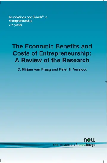Cover of The Economic Benefits and Costs of Entrepreneursh