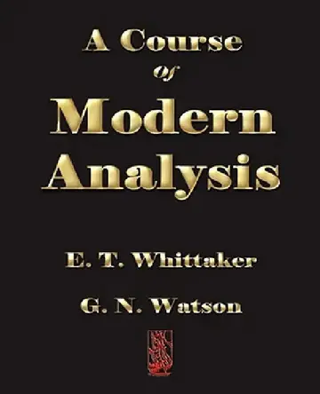 Cover of A Course of Modern Analysis