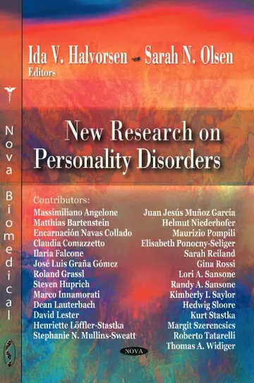 Cover of New Research on Personality Disorders