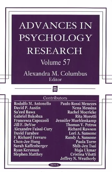 Cover of Advances in Psychology Research