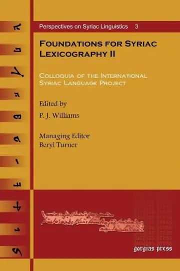 Cover of Foundations for Syriac Lexicography II