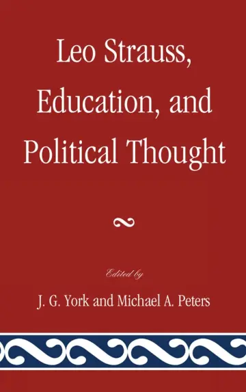Cover of Leo Strauss, Education, and Political Thought