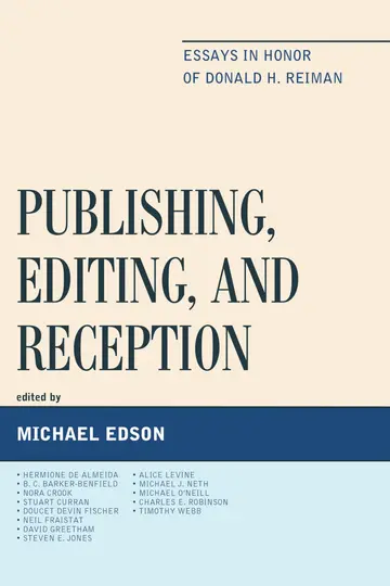Cover of Publishing, Editing, and Reception