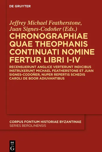 Cover of Chronographiae Quae Theophanis Continuati Nomine Fertur Libri I-IV