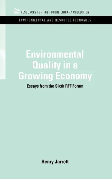 Cover of Environmental Quality in a Growing Economy