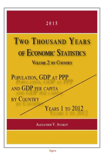 Cover of Two Thousand Years of Economic Statistics, Years 1-2012